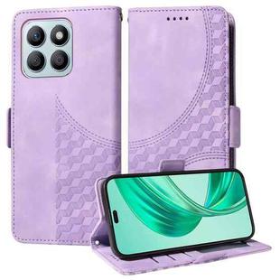 For Honor X8b Embossed Rhombus Starry Leather Phone Case(Purple)