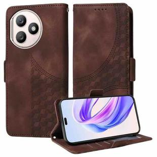 For Honor X50i 5G / 90 Lite Embossed Rhombus Starry Leather Phone Case(Brown)