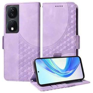 For Honor Play 50 Plus Embossed Rhombus Starry Leather Phone Case(Purple)