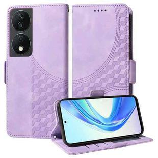 For Honor X7b 4G / 5G / Play8T Embossed Rhombus Starry Leather Phone Case(Purple)