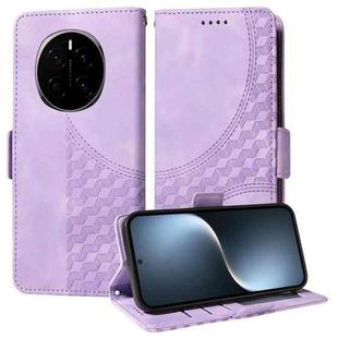 For Honor Magic7 Embossed Rhombus Starry Leather Phone Case(Purple)