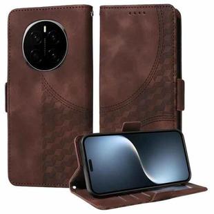 For Honor Magic7 Pro Embossed Rhombus Starry Leather Phone Case(Brown)