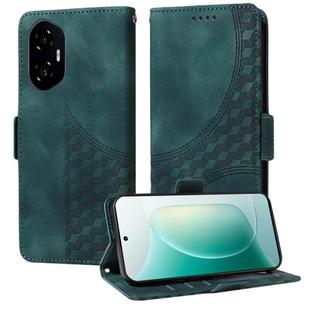 For Honor 300 Embossed Rhombus Starry Leather Phone Case(Green)