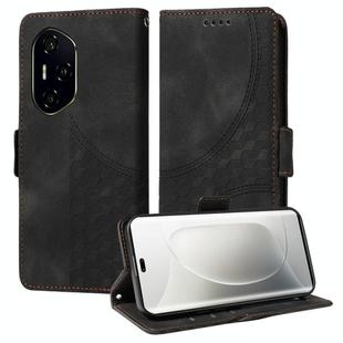 For Honor 300 Pro Embossed Rhombus Starry Leather Phone Case(Black)