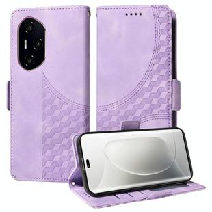 For Honor 300 Pro Embossed Rhombus Starry Leather Phone Case(Purple)