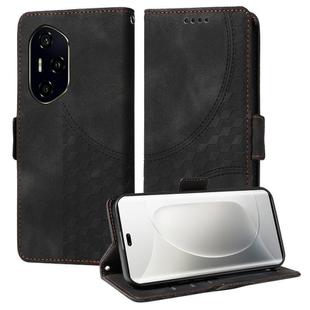 For Honor 300 Ultra Embossed Rhombus Starry Leather Phone Case(Black)