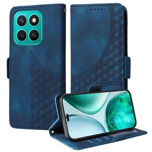 For Honor X8c 4G Embossed Rhombus Starry Leather Phone Case(Blue)