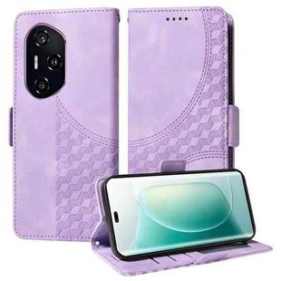 For Honor 400 Embossed Rhombus Starry Leather Phone Case(Purple)