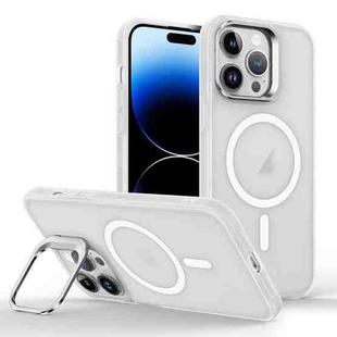 For iPhone 14 Pro Max Magsafe Skin Feel Lens Holder Phone Case(Transparent)