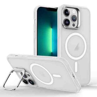 For iPhone 13 Pro Max Magsafe Skin Feel Lens Holder Phone Case(Transparent)