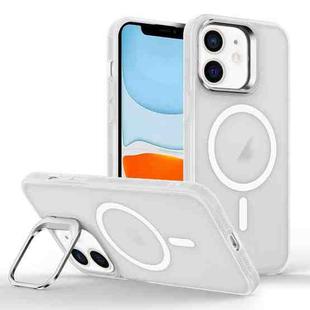 For iPhone 11 Magsafe Skin Feel Lens Holder Phone Case(Transparent)