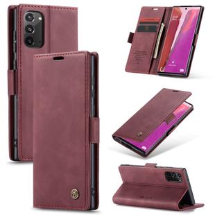 For Samsung Galaxy Note20 CaseMe Multifunctional Horizontal Flip Leather Case, with Card Slot & Holder & Wallet(Wine Red)