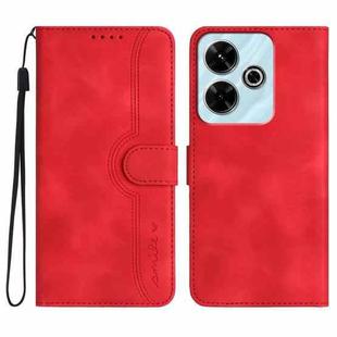 For Xiaomi Redmi 13 4G Heart Pattern Skin Feel Leather Phone Case(Red)