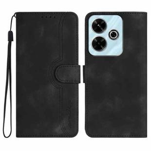For Xiaomi Redmi 13 4G Heart Pattern Skin Feel Leather Phone Case(Black)