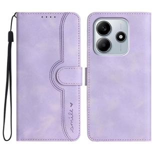 For Redmi Note 14 5G Heart Pattern Skin Feel Leather Phone Case(Purple)