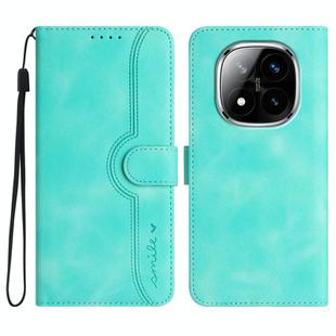 For Redmi Note 14 Pro+ 5G Heart Pattern Skin Feel Leather Phone Case(Light Blue)