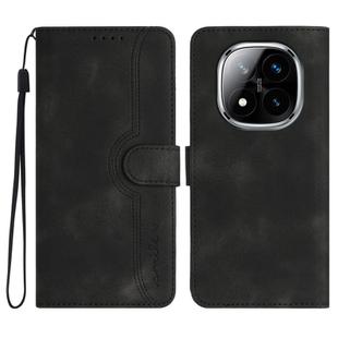For Redmi Note 14 Pro+ 5G Heart Pattern Skin Feel Leather Phone Case(Black)