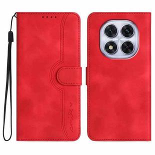 For Redmi Note 14 Pro 4G Heart Pattern Skin Feel Leather Phone Case(Red)