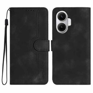 For Redmi Turbo 4 Pro / Xiaomi Poco F7 Heart Pattern Skin Feel Leather Phone Case(Black)