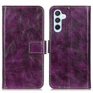 For Samsung Galaxy S24 FE 5G Retro Crazy Horse Texture Leather Phone Case(Purple)