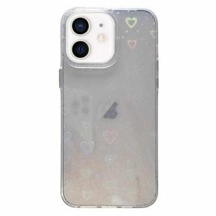 For iPhone 11 Love Pattern Transparent Lens Frame IMD Acrylic Phone Case(White)