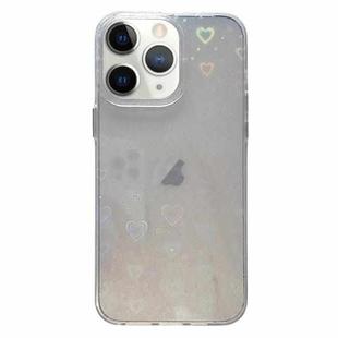 For iPhone 11 Pro Max Love Pattern Transparent Lens Frame IMD Acrylic Phone Case(White)