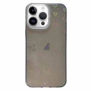 For iPhone 13 Pro Love Pattern Transparent Lens Frame IMD Acrylic Phone Case(Black)