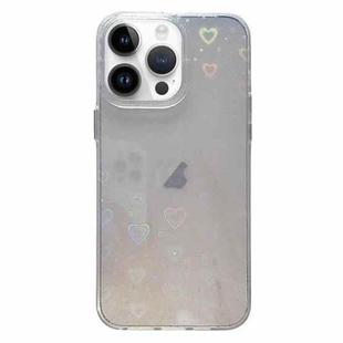 For iPhone 13 Pro Love Pattern Transparent Lens Frame IMD Acrylic Phone Case(White)