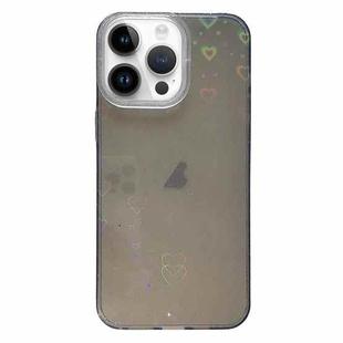 For iPhone 13 Pro Max Love Pattern Transparent Lens Frame IMD Acrylic Phone Case(Black)