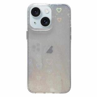 For iPhone 14 Love Pattern Transparent Lens Frame IMD Acrylic Phone Case(White)