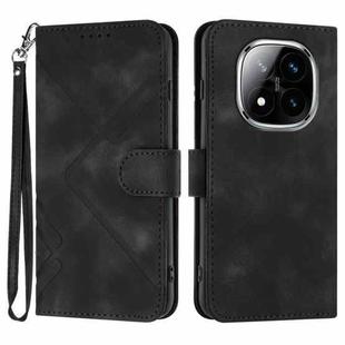 For Redmi Note 14 Pro+ 5G Line Pattern Skin Feel Leather Phone Case(Black)