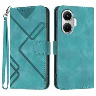 For Redmi Turbo 4 Pro / Xiaomi Poco F7 Line Pattern Skin Feel Leather Phone Case(Light Blue)