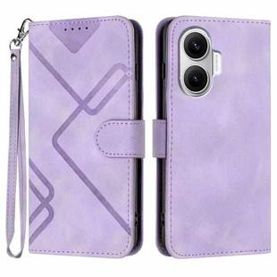 For Redmi Turbo 4 Pro / Xiaomi Poco F7 Line Pattern Skin Feel Leather Phone Case(Light Purple)