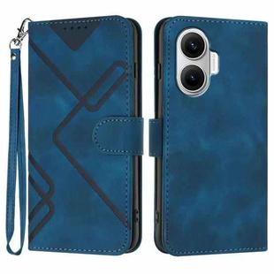 For Redmi Turbo 4 Pro / Xiaomi Poco F7 Line Pattern Skin Feel Leather Phone Case(Royal Blue)
