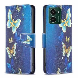 For HMD Pulse PRO /  Pulse / Pulse+ Drawing Pattern Leather Phone Case(Gold Butterfly)