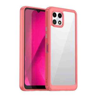 For T-Mobile REVVL 7 5G Colorful Series Acrylic Hybrid TPU Phone Case(Red)