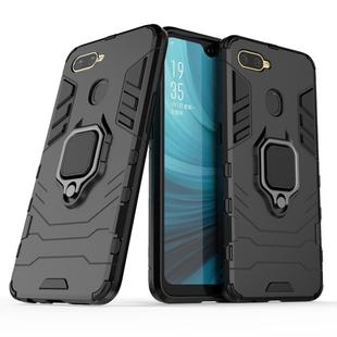 For OPPO A7 / A12 Shockproof PC + TPU Protective Case with Magnetic Ring Holder(Black)