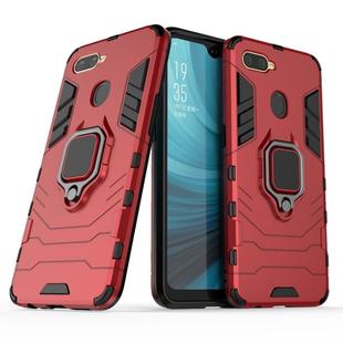For OPPO A7 / A12 Shockproof PC + TPU Protective Case with Magnetic Ring Holder(Red)