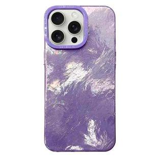 For iPhone 15 Pro Max Tinfoil Texture Colorful Lens Frame IMD Acrylic Phone Case(Purple)