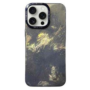 For iPhone 15 Pro Tinfoil Texture Colorful Lens Frame IMD Acrylic Phone Case(Black)