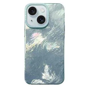 For iPhone 14 Plus Tinfoil Texture Colorful Lens Frame IMD Acrylic Phone Case(Green)