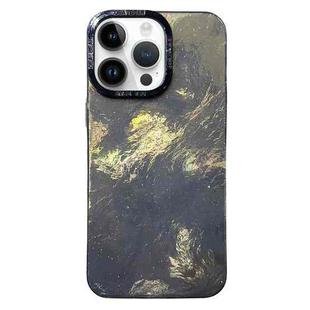 For iPhone 14 Pro Max Tinfoil Texture Colorful Lens Frame IMD Acrylic Phone Case(Black)