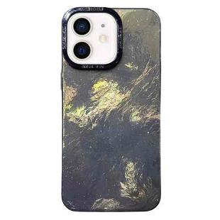 For iPhone 12 Tinfoil Texture Colorful Lens Frame IMD Acrylic Phone Case(Black)