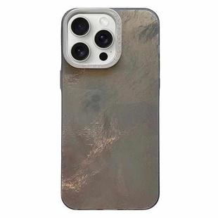 For iPhone 15 Pro Max Tinfoil Texture Diamond Lens Frame IMD Acrylic Phone Case(Black)