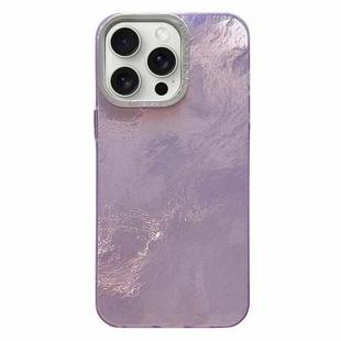 For iPhone 15 Pro Max Tinfoil Texture Diamond Lens Frame IMD Acrylic Phone Case(Purple)