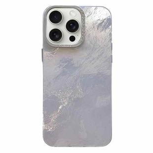 For iPhone 15 Pro Max Tinfoil Texture Diamond Lens Frame IMD Acrylic Phone Case(Silver)