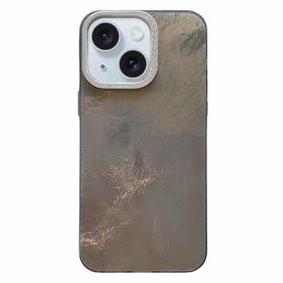 For iPhone 14 Tinfoil Texture Diamond Lens Frame IMD Acrylic Phone Case(Black)