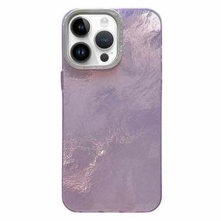 For iPhone 14 Pro Tinfoil Texture Diamond Lens Frame IMD Acrylic Phone Case(Purple)