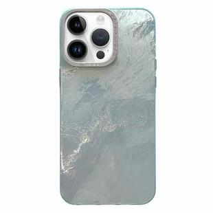 For iPhone 14 Pro Tinfoil Texture Diamond Lens Frame IMD Acrylic Phone Case(Green)