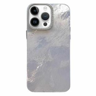 For iPhone 14 Pro Tinfoil Texture Diamond Lens Frame IMD Acrylic Phone Case(Silver)